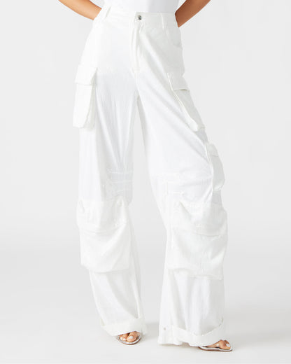DUO White Sequin Women's Utility Cargo Pants | Steve Madden