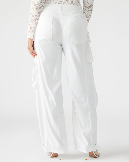 DUO White Sequin Women's Utility Cargo Pants | Steve Madden