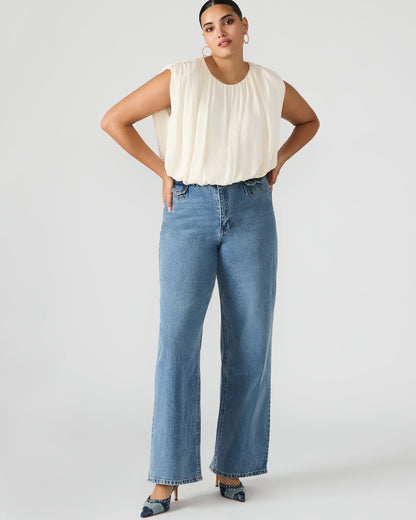GERALDINE Forever Blue Denim Straight-Leg Women's Jeans | Steve Madden