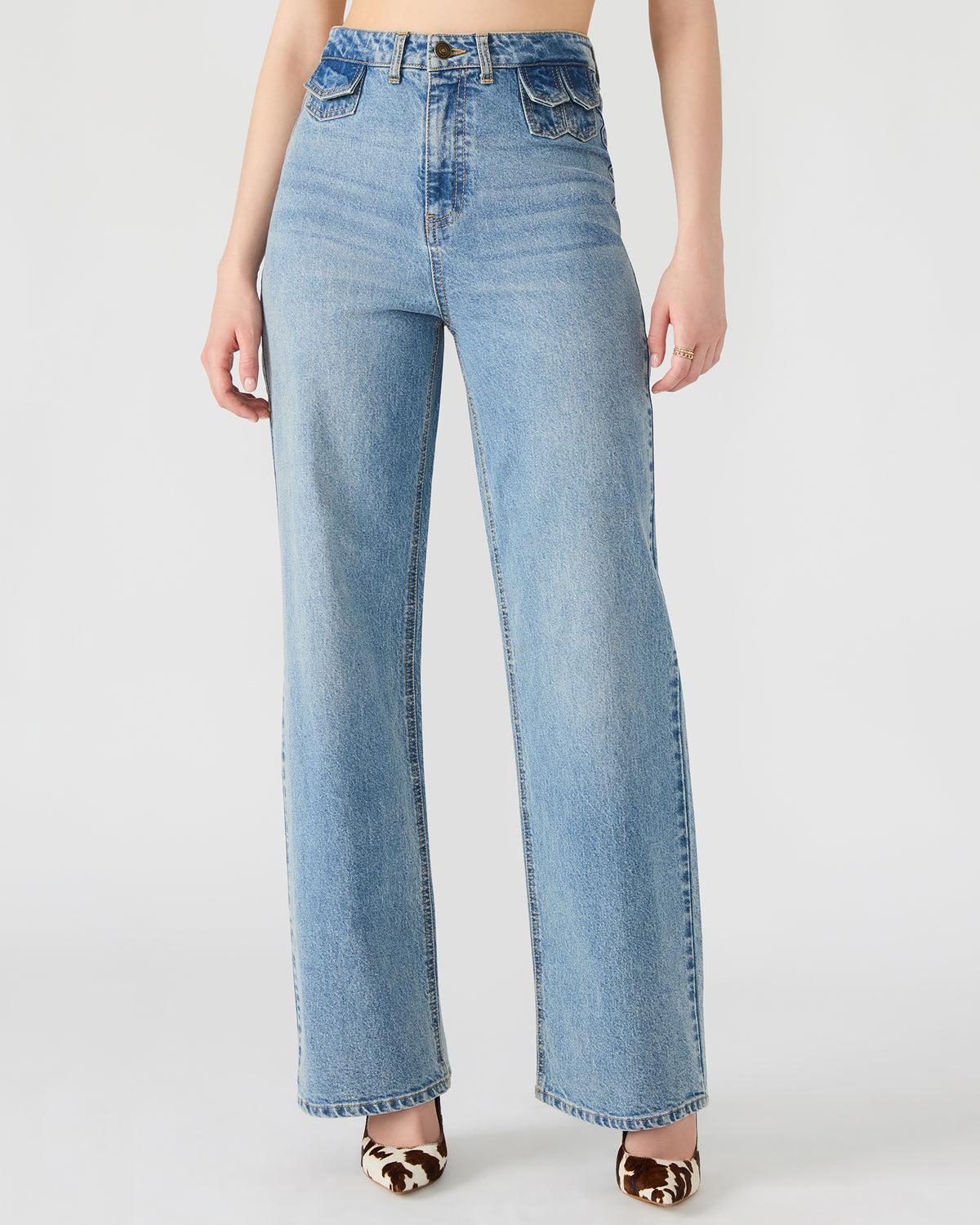 GERALDINE Forever Blue Denim Straight-Leg Women's Jeans | Steve Madden