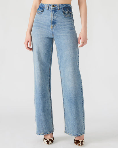 GERALDINE Forever Blue Denim Straight-Leg Women's Jeans | Steve Madden