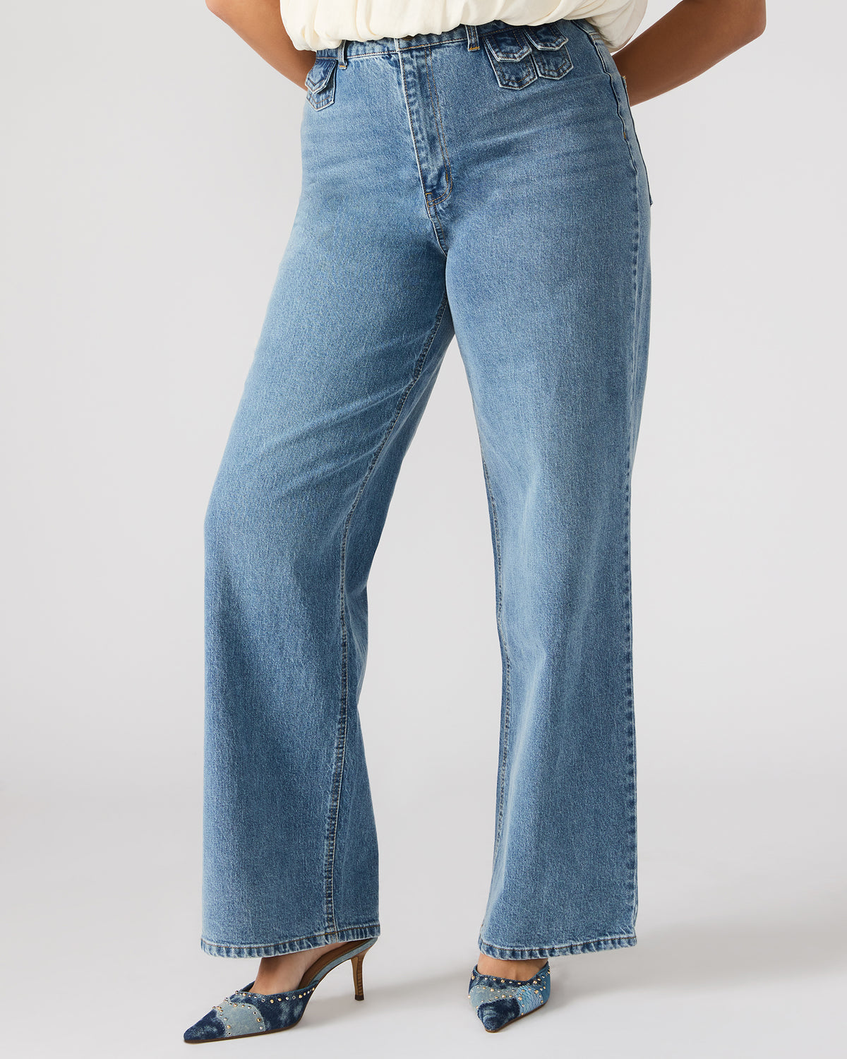GERALDINE Forever Blue Denim Straight-Leg Women's Jeans | Steve Madden