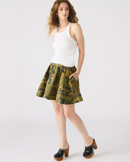 SLOAN Camouflage Mini Denim A-Line Women's Skirt | Steve Madden
