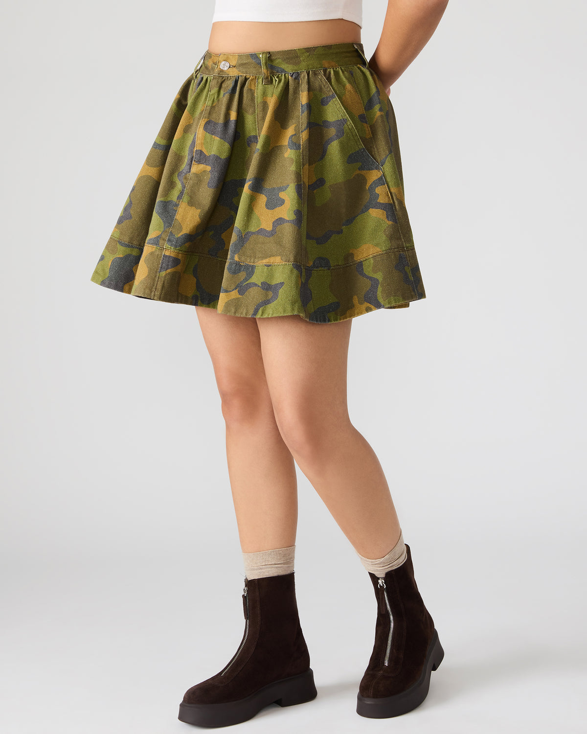 SLOAN Camouflage Mini Denim A-Line Women's Skirt | Steve Madden