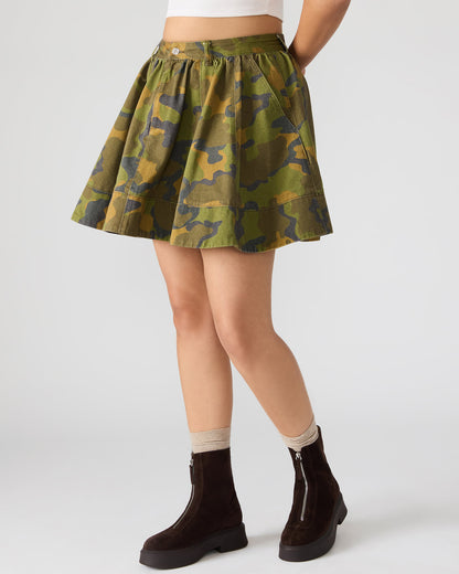 SLOAN Camouflage Mini Denim A-Line Women's Skirt | Steve Madden