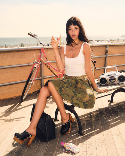 SLOAN Camouflage Mini Denim A-Line Women's Skirt | Steve Madden