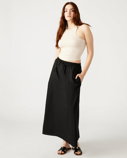 SUNNY Skirt Black | Women's A-Line Maxi Skirt | Steve Madden