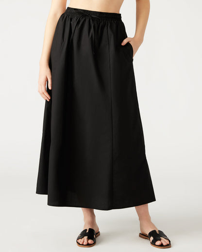 SUNNY Skirt Black | Women's A-Line Maxi Skirt | Steve Madden