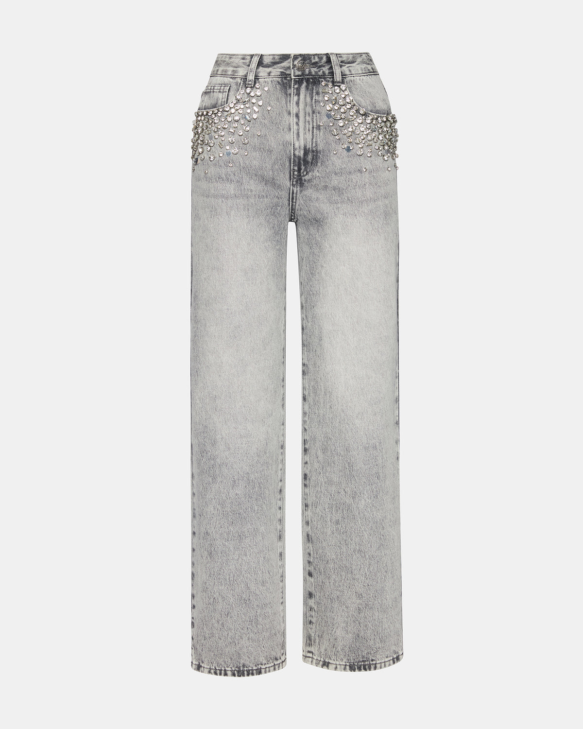 ERAS Fog Rhinestone Embellised Straight-Leg Denim Women's Jeans | Steve Madden