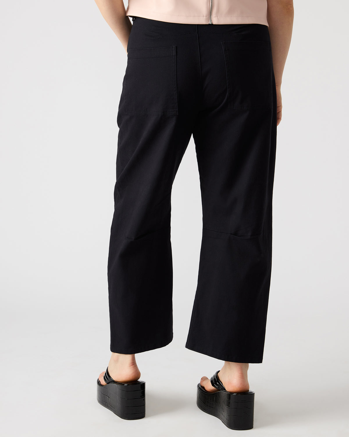 HANIEL Black Women's Barrel Leg Pant | Steve Madden