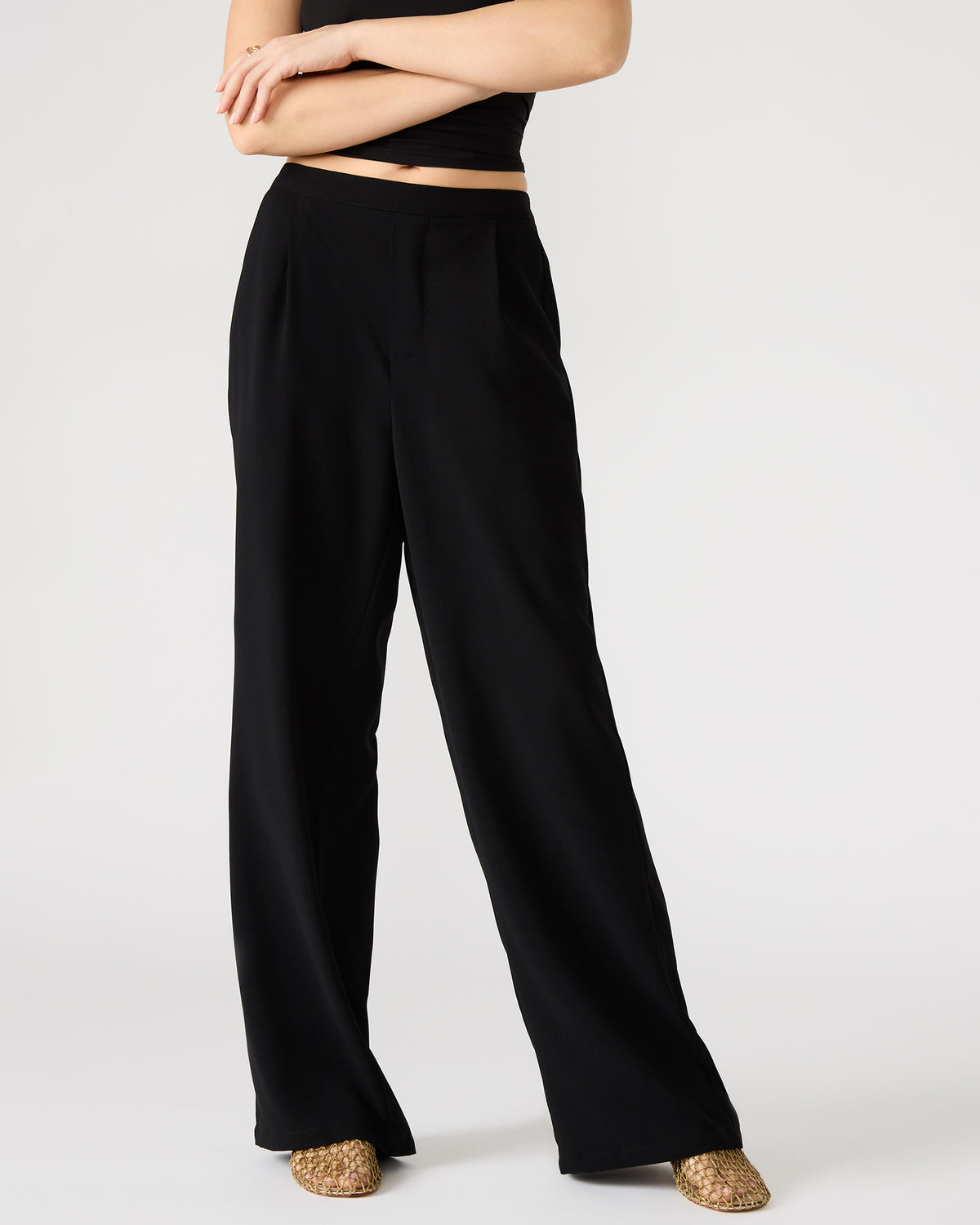 PAYTON Pant Black | Women's Wide Leg Trousers | Steve Madden