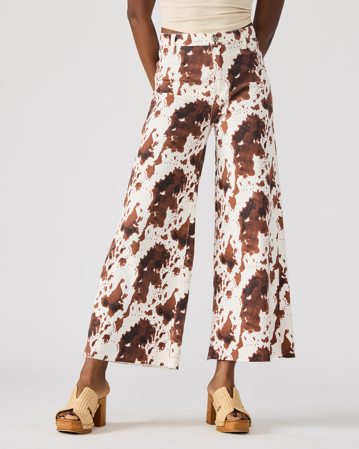 HARLI Brown Cow Print High-Rise Denim Women's Jean | Steve Madden