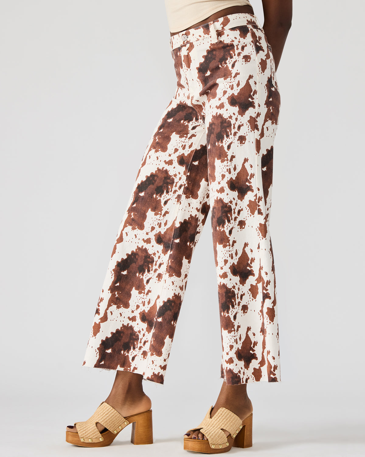 HARLI Brown Cow Print High-Rise Denim Women's Jean | Steve Madden