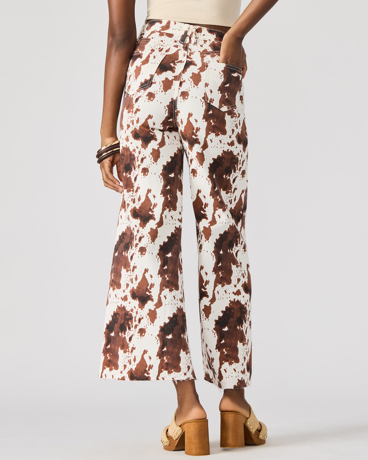 HARLI Brown Cow Print High-Rise Denim Women's Jean | Steve Madden