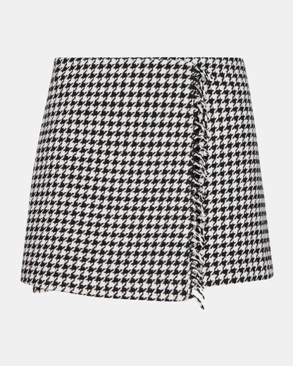 LEON Black/White Women's Wrap Mini Skirt | Steve Madden