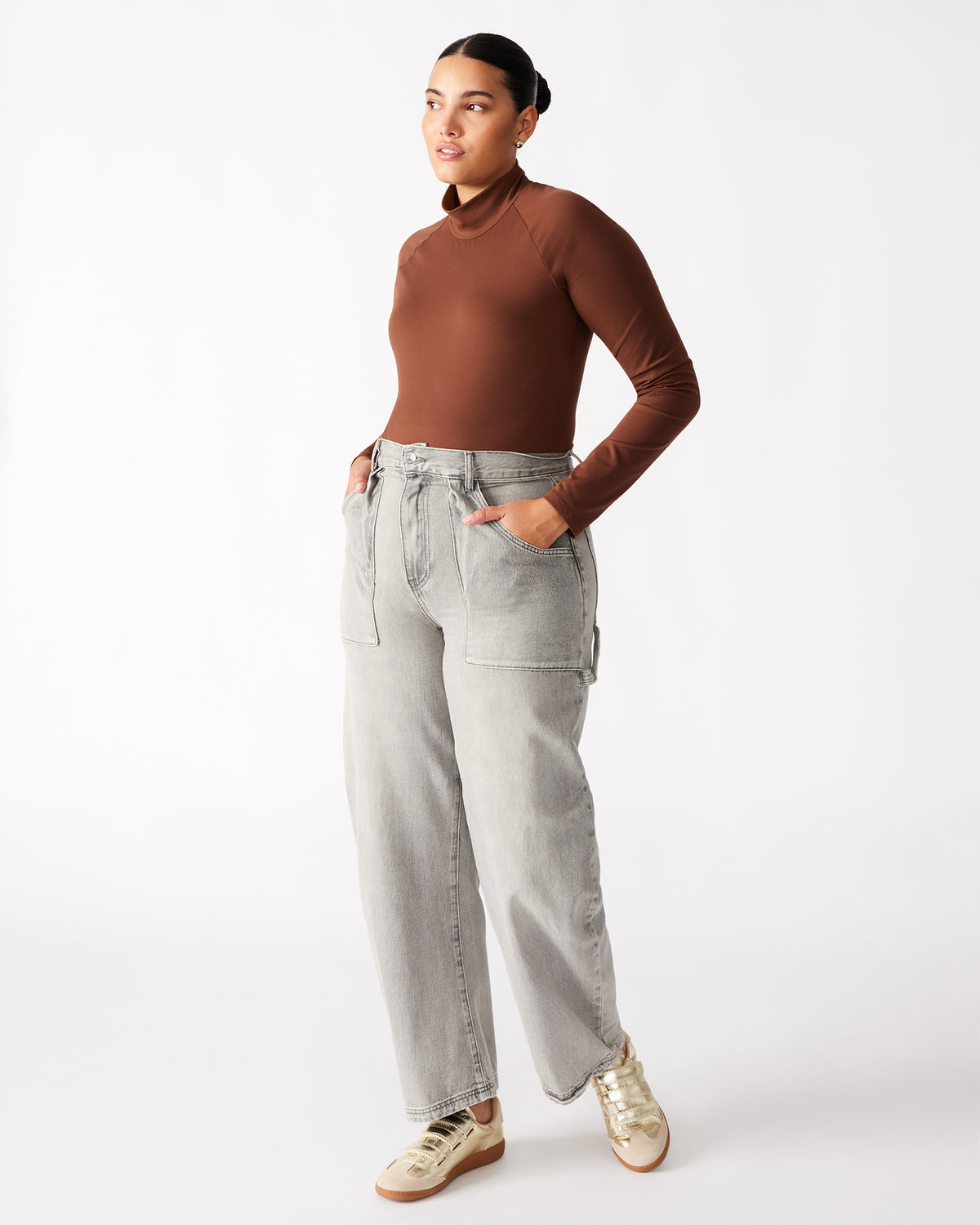 HANSEN Pant Light Grey | Women's Barrel Leg Pants | Steve Madden