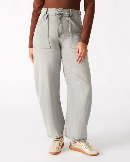 HANSEN Pant Light Grey | Women's Barrel Leg Pants | Steve Madden