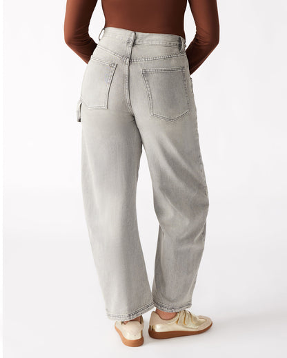 HANSEN Pant Light Grey | Women's Barrel Leg Pants | Steve Madden