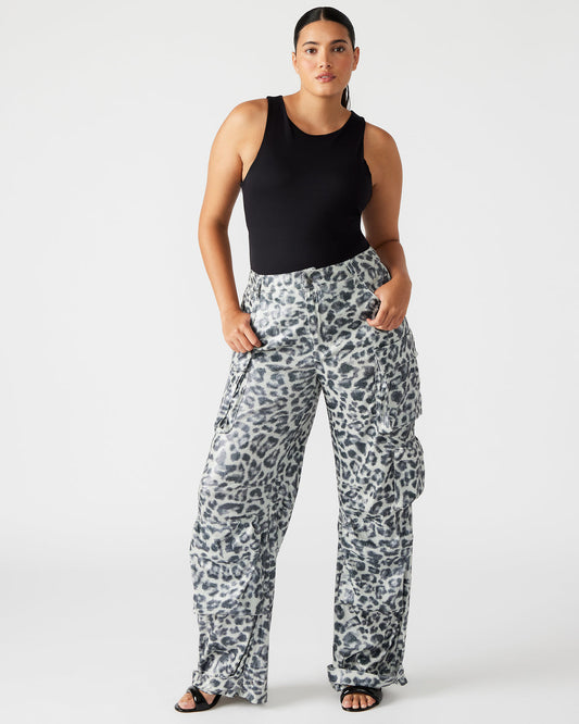 DUO Leopard Sequin Women's Utility Cargo Pants | Steve Madden