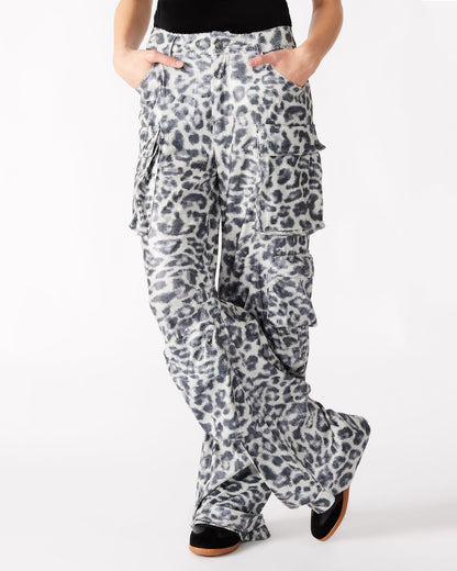 DUO Leopard Sequin Women's Utility Cargo Pants | Steve Madden