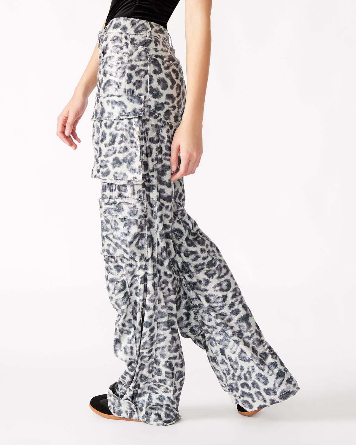DUO Leopard Sequin Women's Utility Cargo Pants | Steve Madden