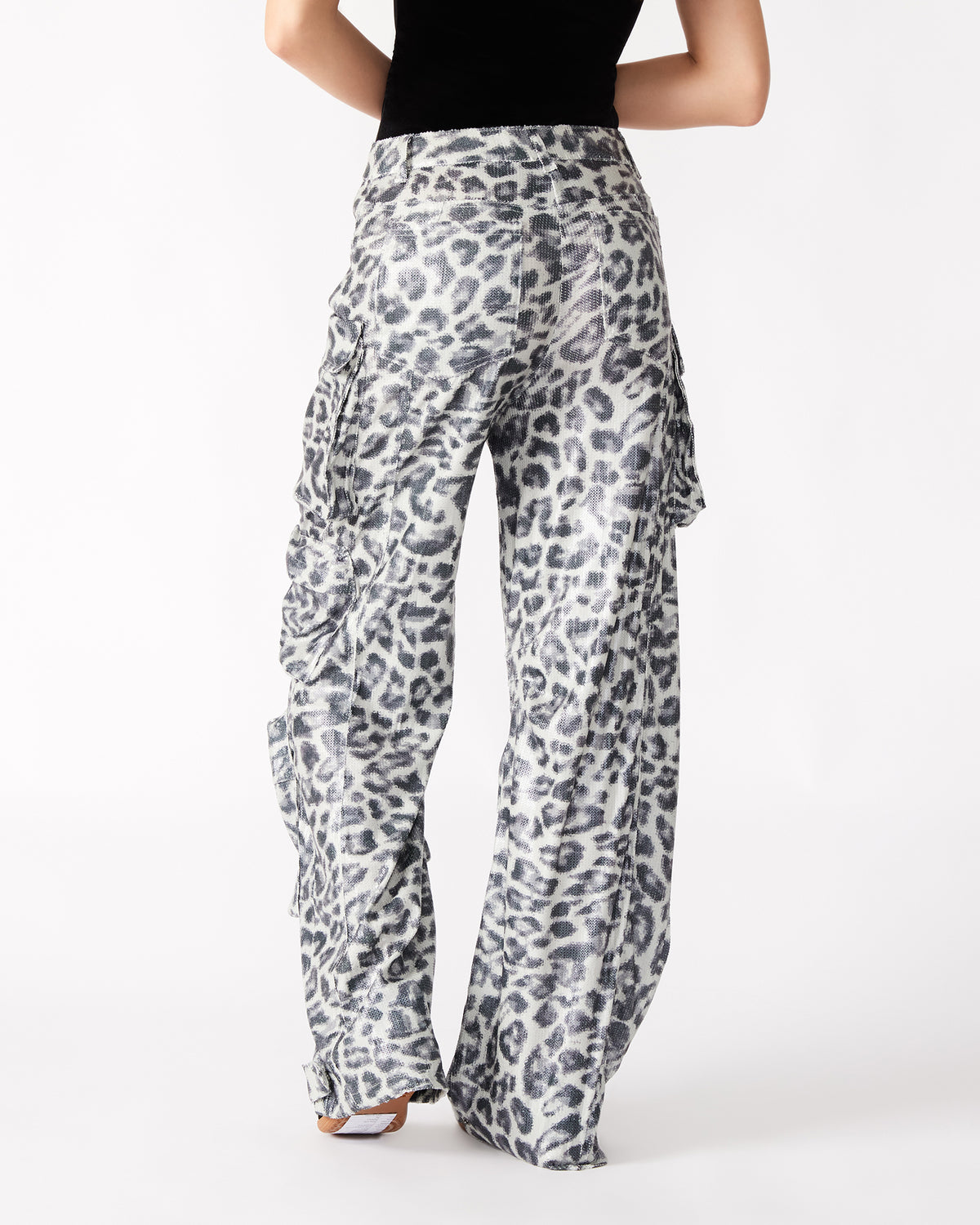 DUO Leopard Sequin Women's Utility Cargo Pants | Steve Madden