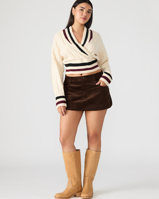 SIMONA Dark Espresso Women's Mini Skirt | Steve Madden