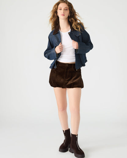 SIMONA Dark Espresso Women's Mini Skirt | Steve Madden