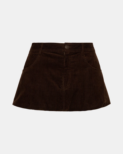 SIMONA Dark Espresso Women's Mini Skirt | Steve Madden