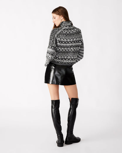 AVIVA Skirt Black | Women's Faux Leather Mini Skirt | Steve Madden