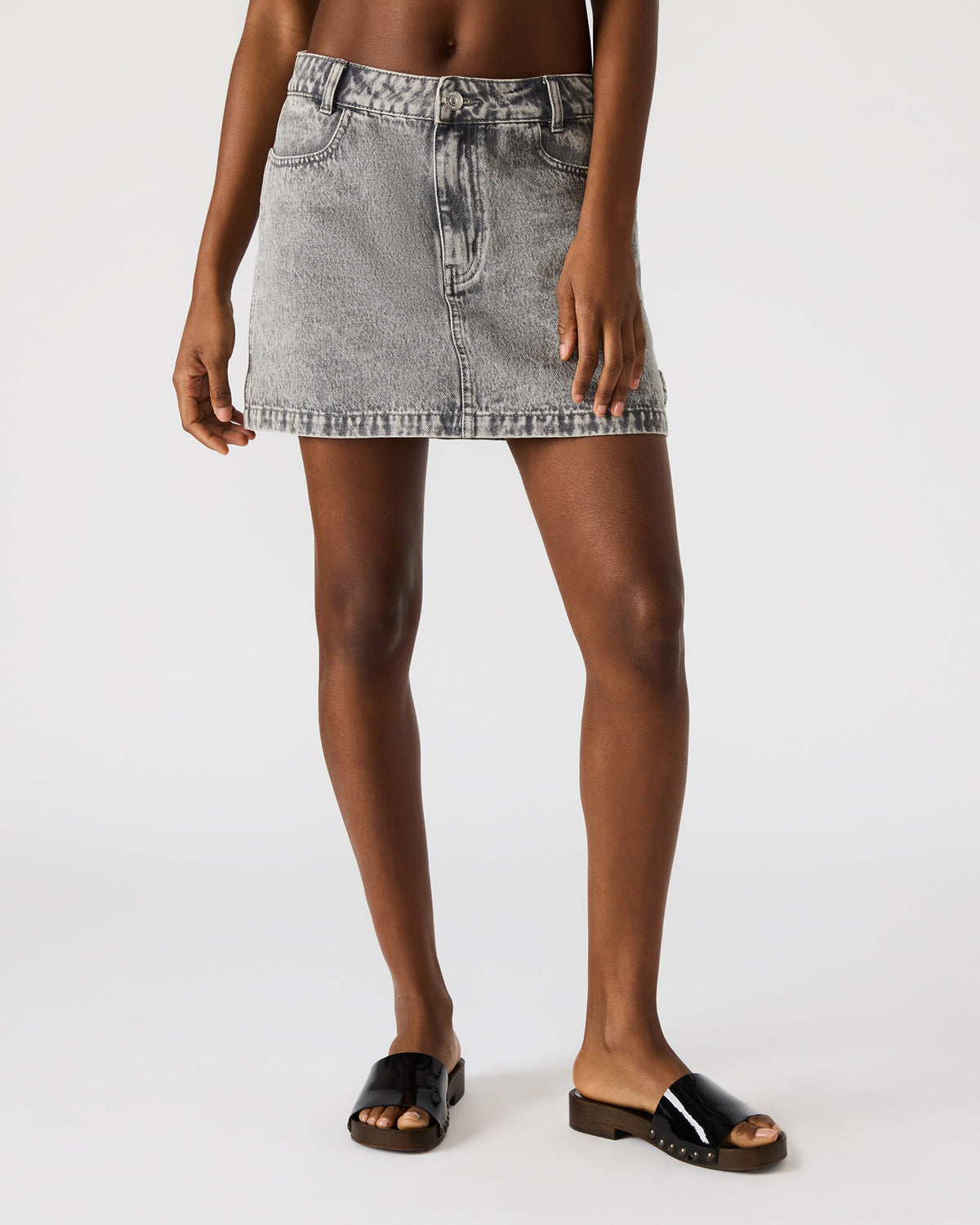 ABACO Light Grey Women's Denim Skirt | Steve Madden
