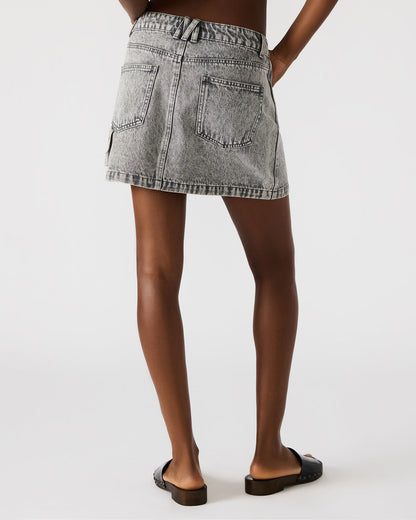 ABACO Light Grey Women's Denim Skirt | Steve Madden
