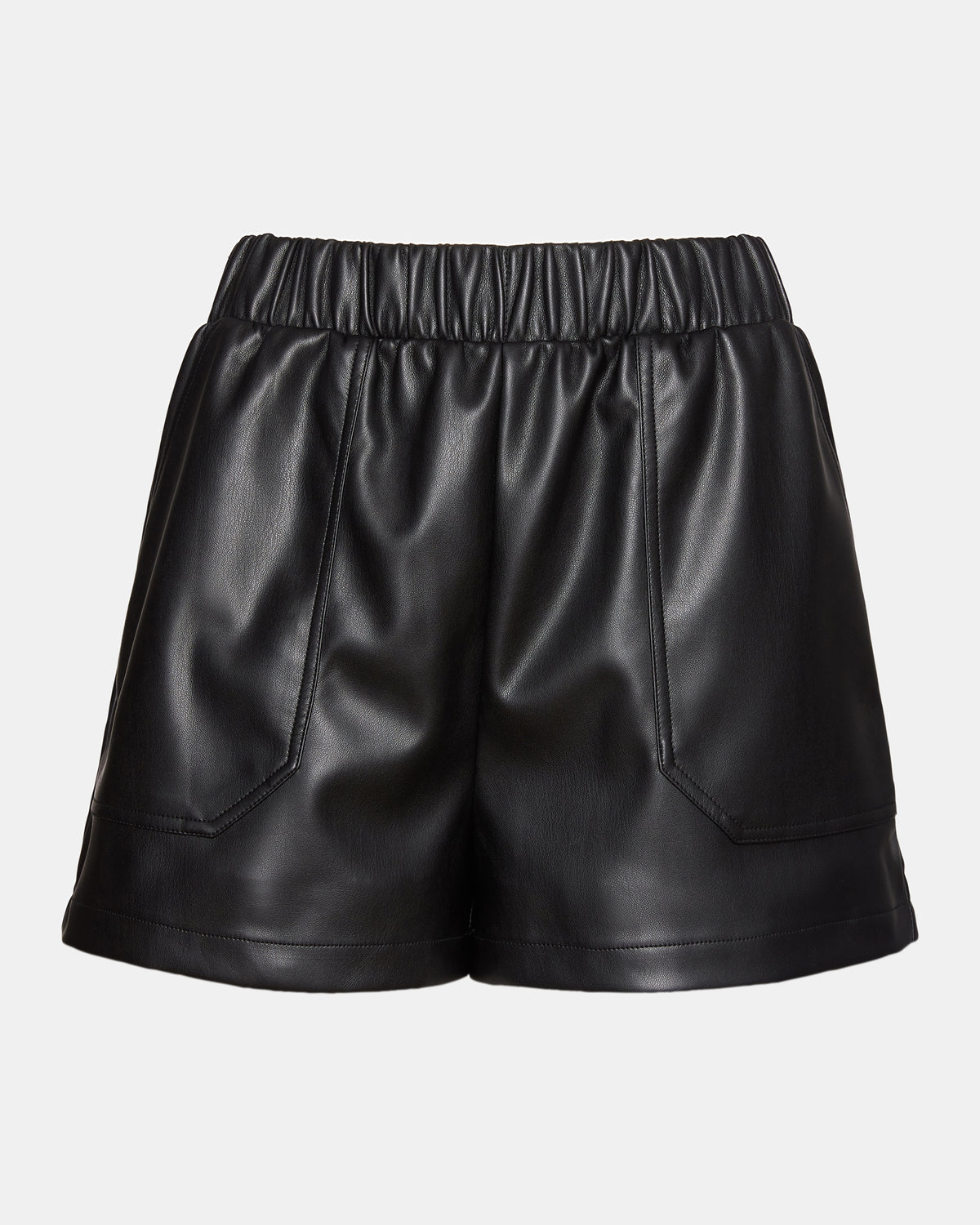 FAUX THE RECORD Short Black | Women's Faux Leather Short | Steve Madden