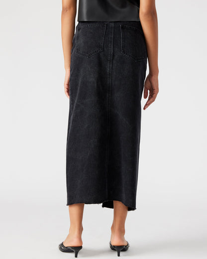 AVANI Denim Skirt Black | Women's Denim Maxi Skirt | Steve Madden