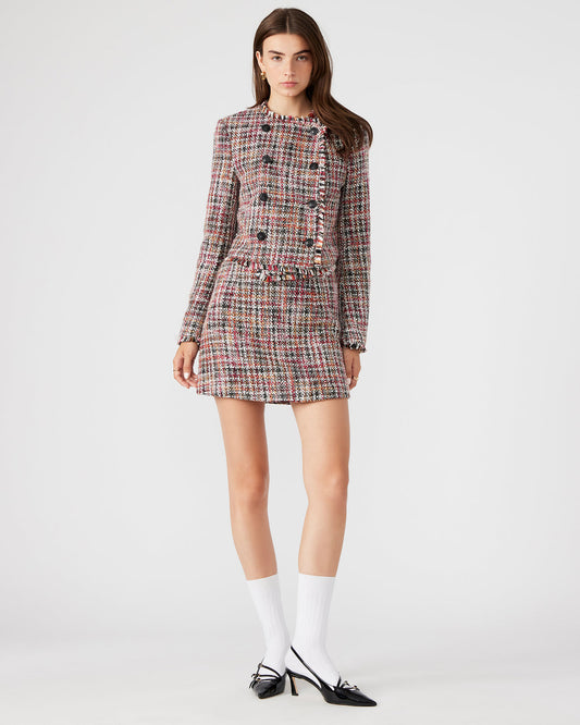 MATTEA Skirt Red Multi | Women's Speckled Mini Skirt | Steve Madden