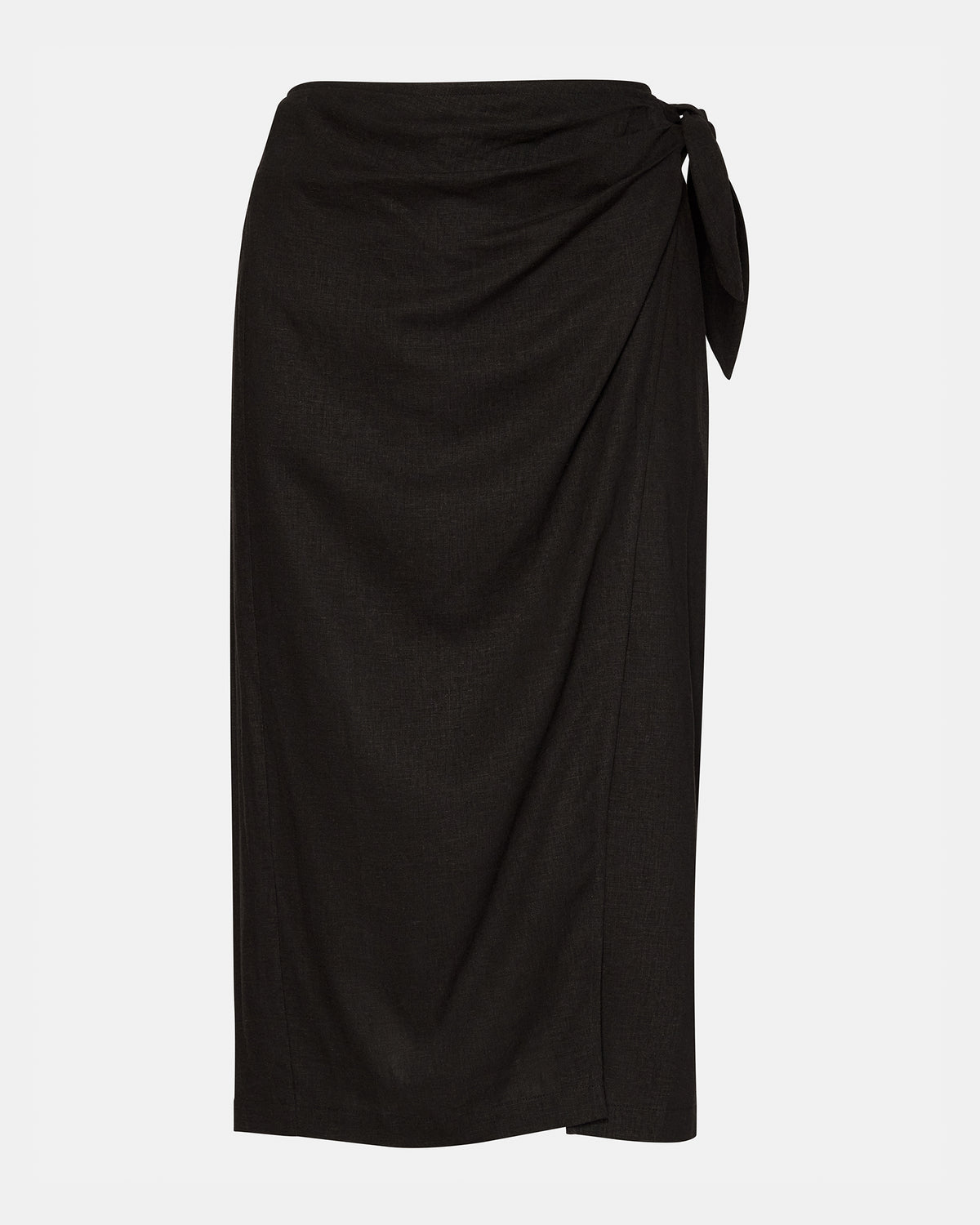 ISADORA Skirt Black | Women's Midi Wrap Skirt | Steve Madden