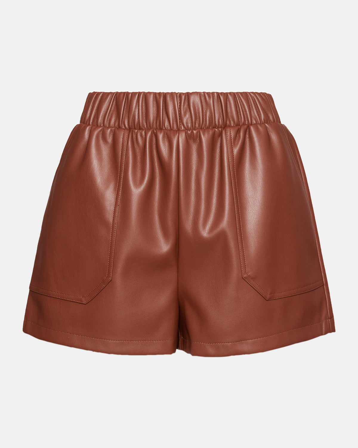 FAUX THE RECORD Short Cognac | Women's Faux Leather Short | Steve Madden