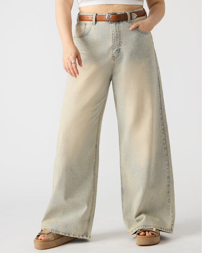 MAGNUS Women's Washed Denim Wide-Leg Jeans | Steve Madden