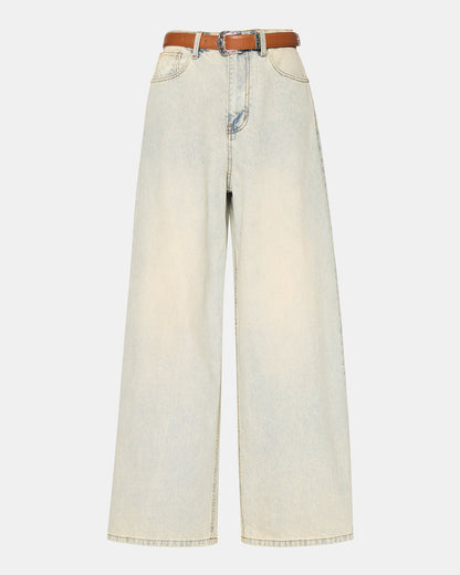MAGNUS Women's Washed Denim Wide-Leg Jeans | Steve Madden