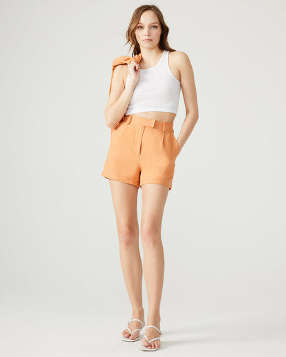 IMELDA Caramel Pleated Trouser Women's Shorts | Steve Madden