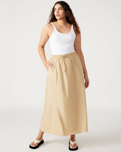 SUNNY Skirt Khaki | Women's A-Line Maxi Skirt | Steve Madden