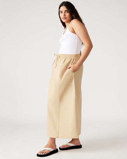 SUNNY Skirt Khaki | Women's A-Line Maxi Skirt | Steve Madden