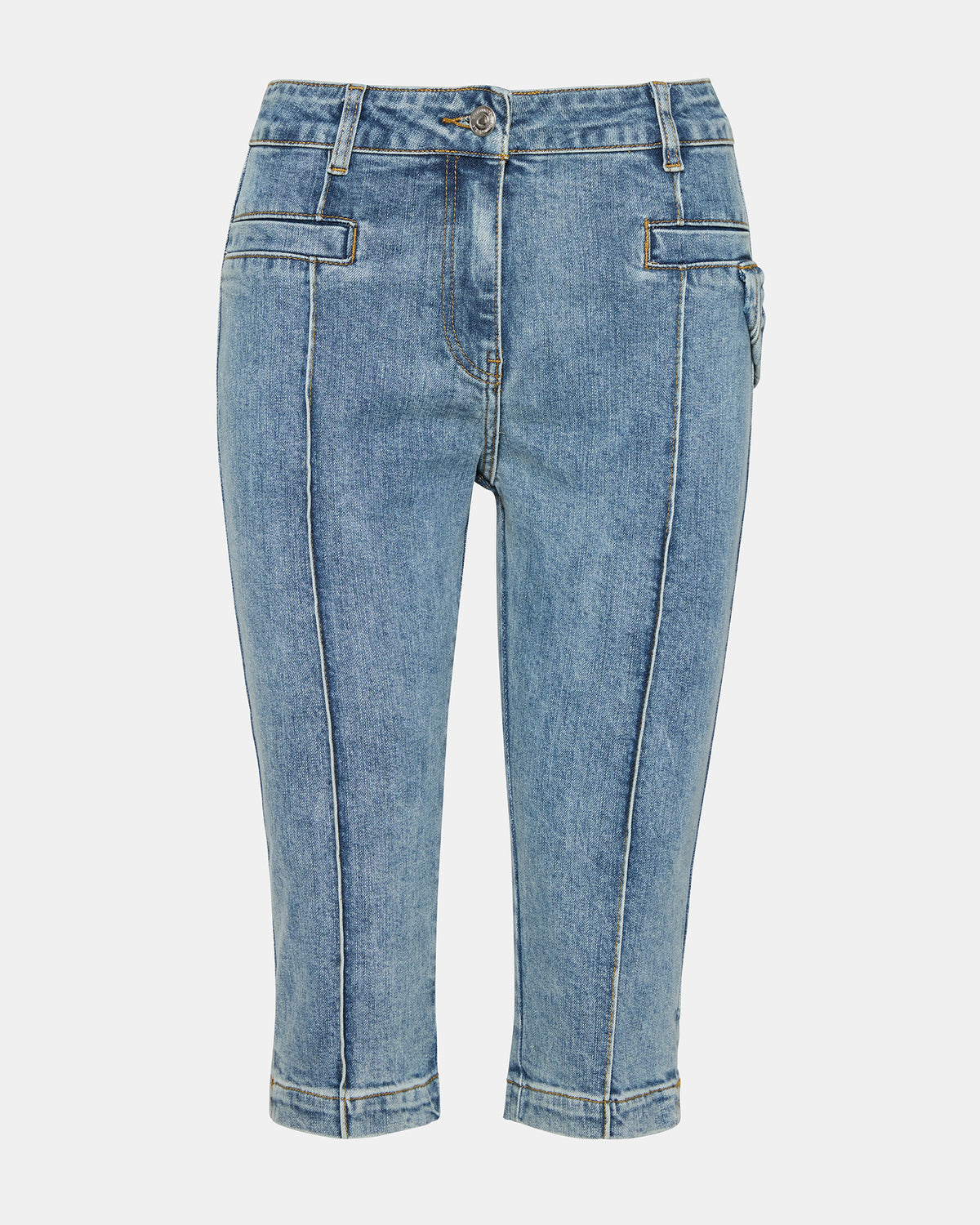 SKINNY DELRAY Denim Women's Fitted Capri Pants | Steve Madden