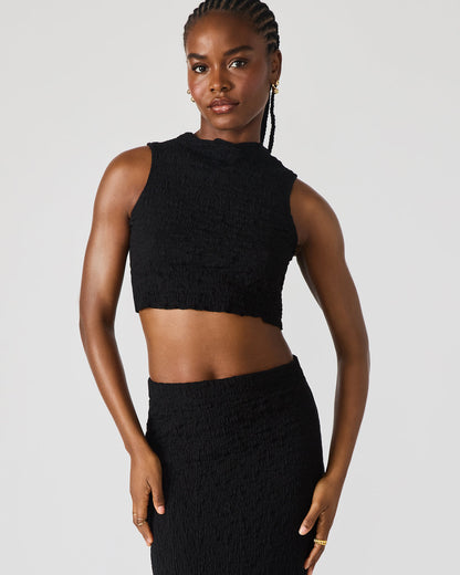 SEASIDE Maxi Skirt Set Black Women's Textured Matching Set | Steve Madden