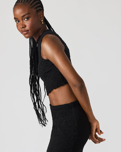 SEASIDE Maxi Skirt Set Black Women's Textured Matching Set | Steve Madden