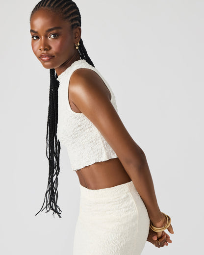SEASIDE Maxi Skirt Set Cream Women's Textured Matching Set | Steve Madden