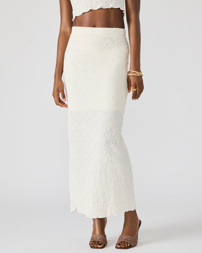SEASIDE Maxi Skirt Set Cream Women's Textured Matching Set | Steve Madden