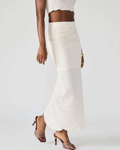 SEASIDE Maxi Skirt Set Cream Women's Textured Matching Set | Steve Madden