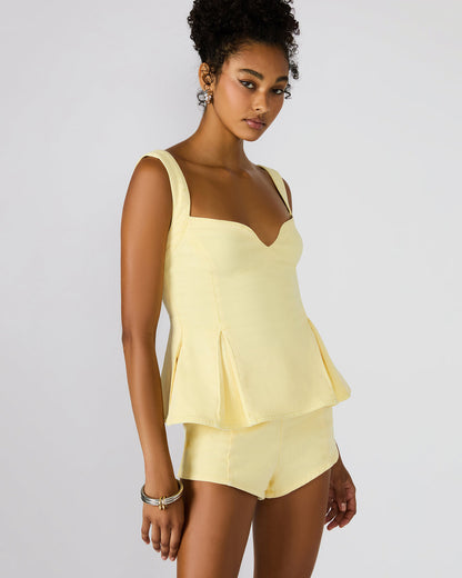 ZENIA Golden Glow Sleeveless Peplum Women's Top | Steve Madden