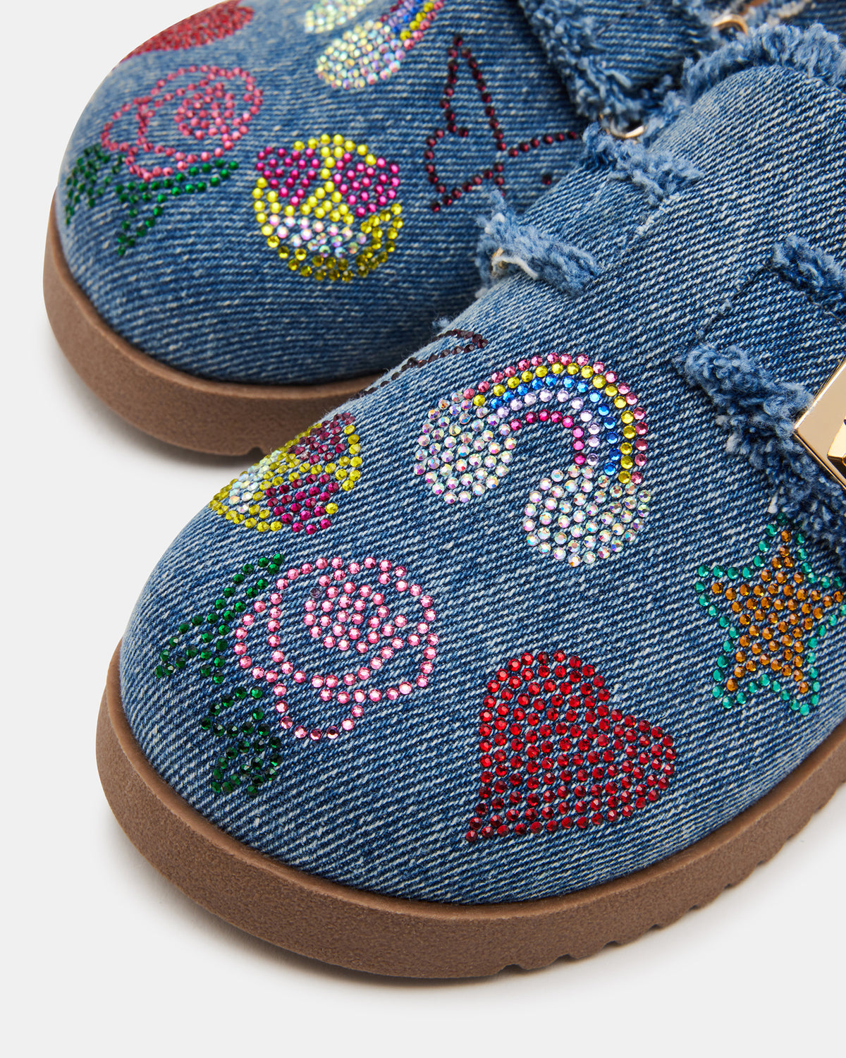Kids' MONEYY Denim Multi Girls' Slip-On Clogs | Steve Madden